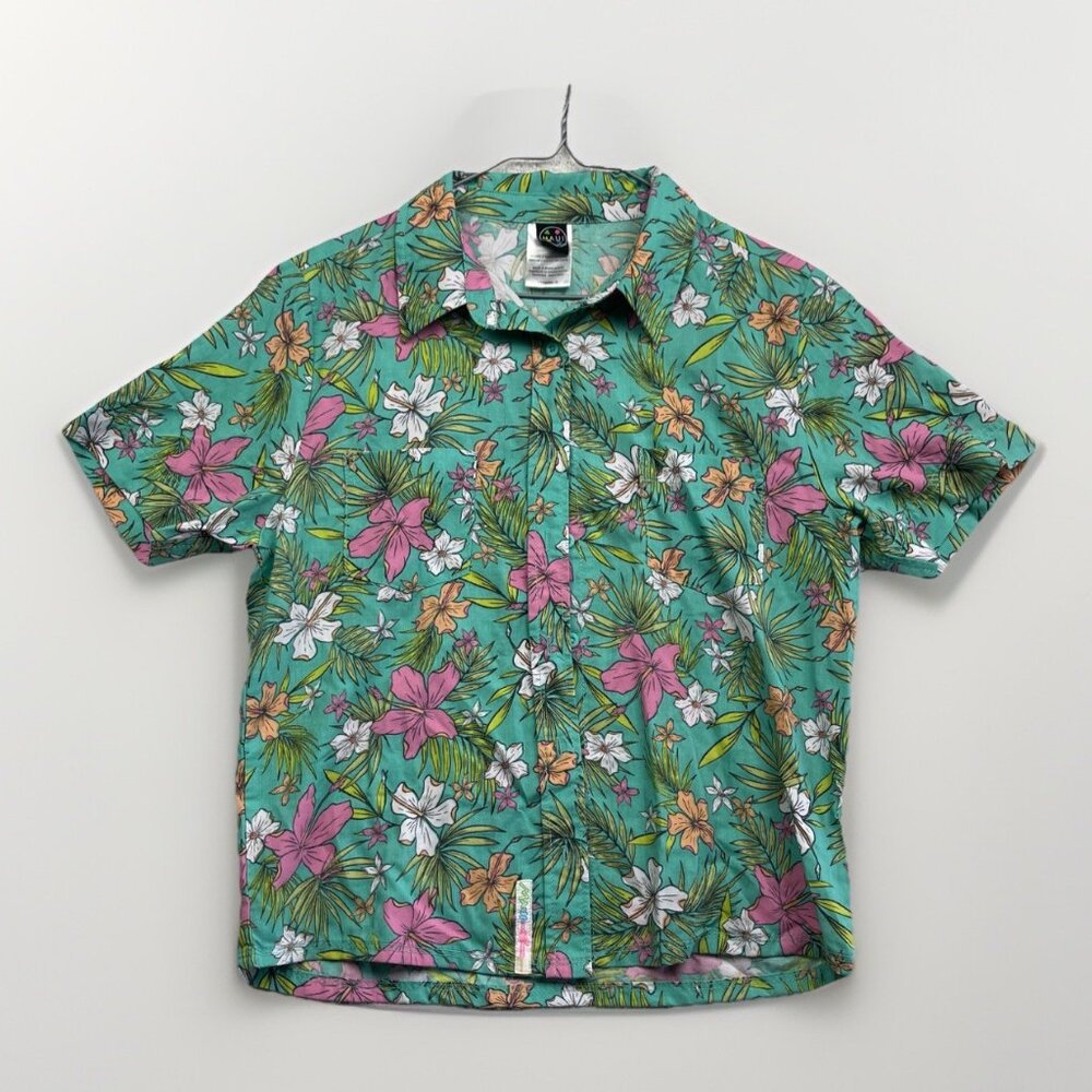 Maui & Sons Hawaiian Button Down Short Sleeve Men's Shirt Small Palm Tree Design